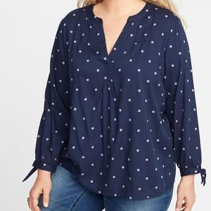 Old Navy Blue Polka Dot Long Sleeve
